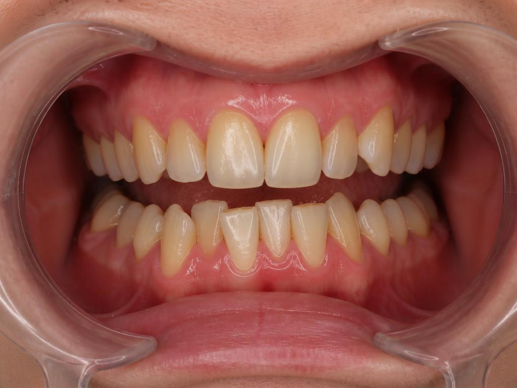 Sorriso prima il trattamento estetico